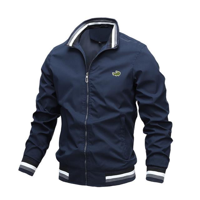 Thêu Cartelo của nam giới kinh doanh áo khoác jacket thời trang đứng cổ áo giản dị ngoài trời kéo kh