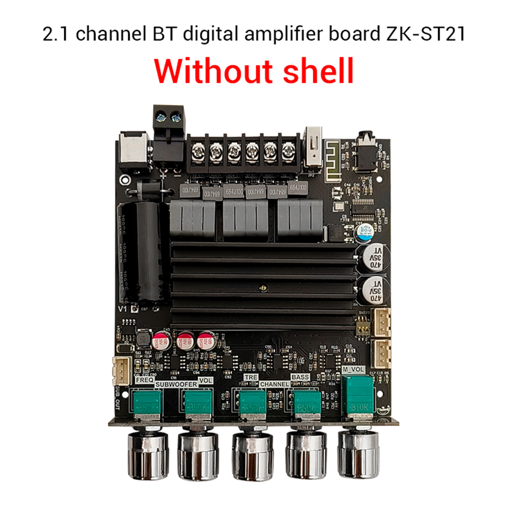 【】💕Hàng sẵn có🎉Iqqucu ZK-ST21 bo mạch Bộ khuếch đại kỹ thuật số BT 2.1 kênh 100W + 100W + 200W chip loa siêu trầm tpa3221