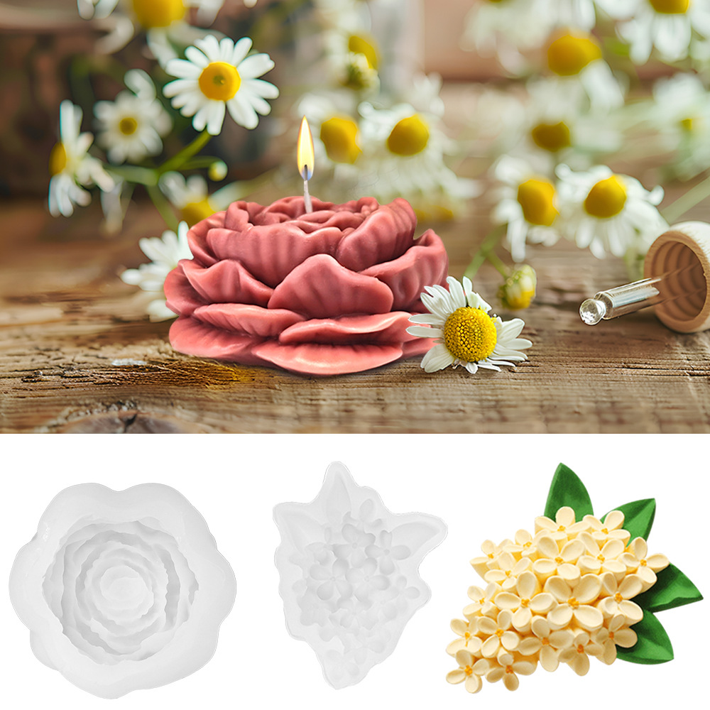 Easy To Clean Mold Good Quality White Silica Daisy Mold Peony Mold for Home