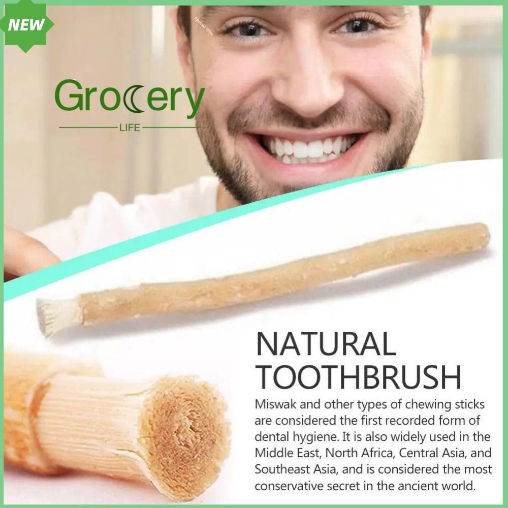 GROCERY LIFE Không cần kem đánh răng Bàn chải đánh răng Miswak Lông mềm Truyền thống Que Miswak cho răng Thân thiện với môi trường Bàn chải đánh răng tự nhiên Du lịch