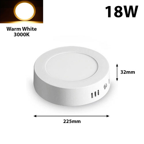 Ceiling Surface Mounted LED Panel Light Square Round Lamp White 6W 12W 18W 24W