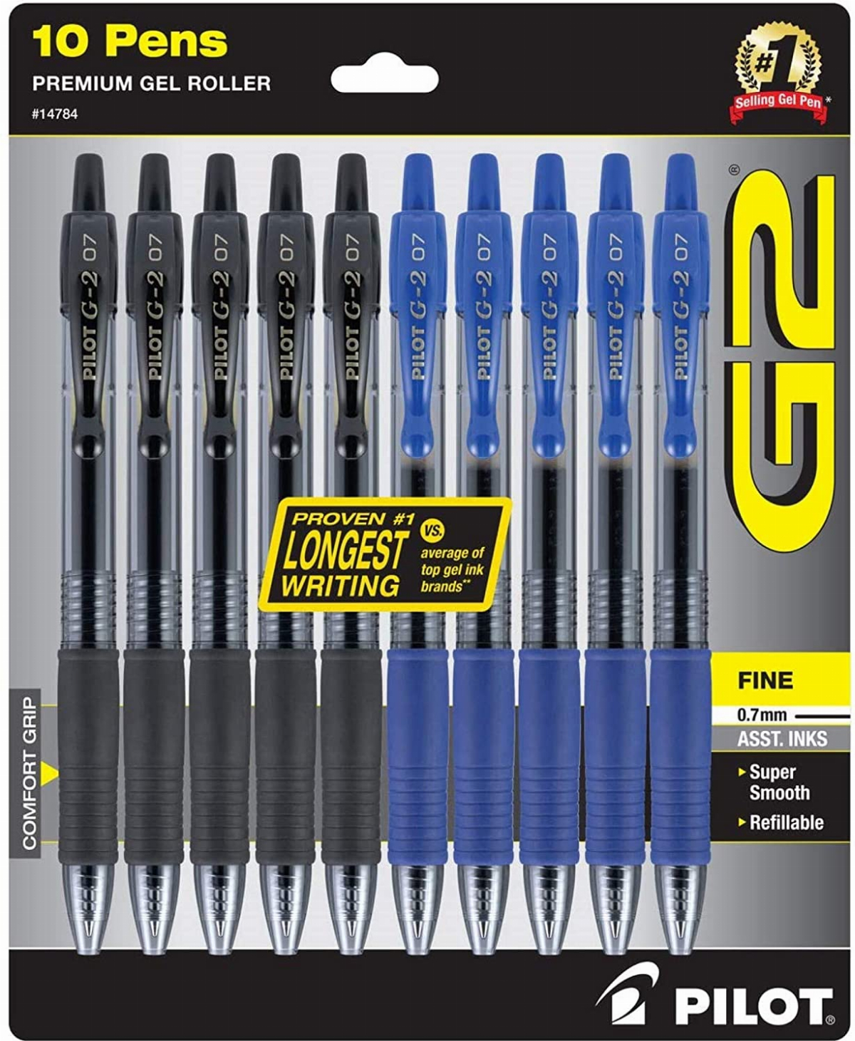 5-Pack G2 Premium Refillable & Retractable Rolling Ball Gel Pens Black Ink Extra Fine Point 5-Pack Black 31173 2 Pack 