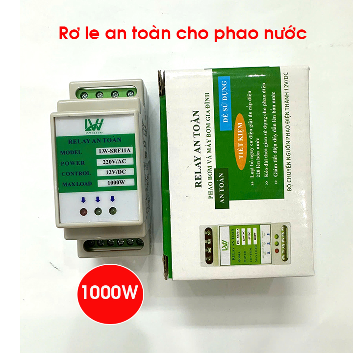 Rơ le an toàn cho phao điện máy bơm nước LW SRF11A, Thiết bị chống giật chống rò điện - Hàng Chính Hãng LW