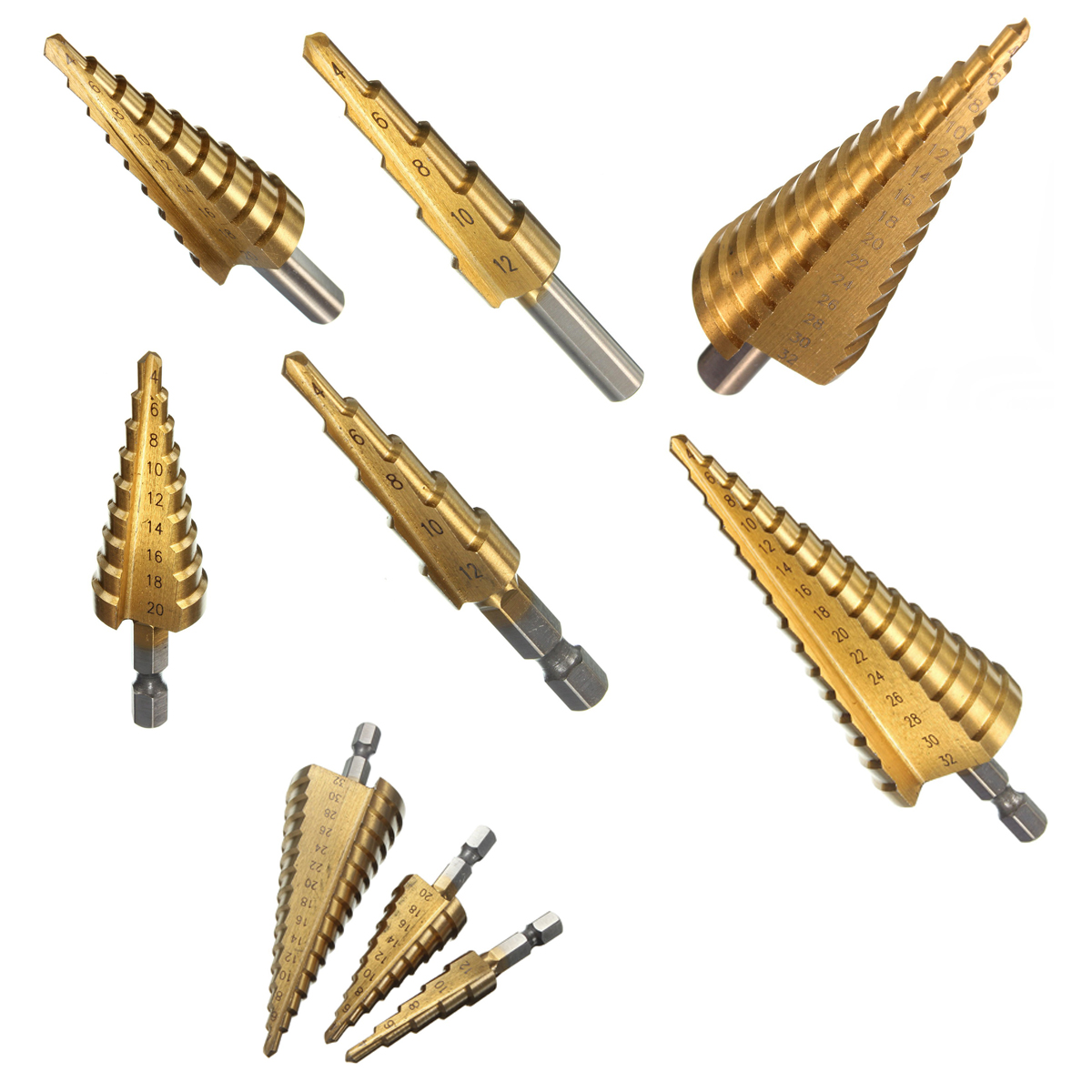 B0【USB-Cable】 <br>HSS drill Step drill Tapered Titanium for drill screwdriver