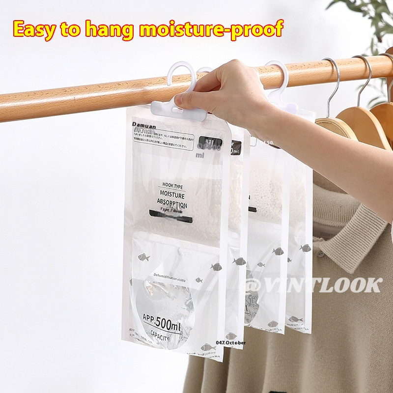 VINTLOOK Hook-Type Moisture Absorption Bag for Home Use, Powerful Dehumidifier ราคา 15 บาท*ส่งฟรี