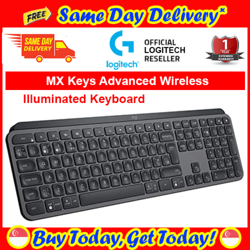 [Free Same Day Delivery*] Logitech MX Keys Advanced Wireless Illuminated Keyboard 920-009418 (*Order Before 2pm on working day,  will deliver the same day,  Order after 2pm, will deliver next working day.) Singapore