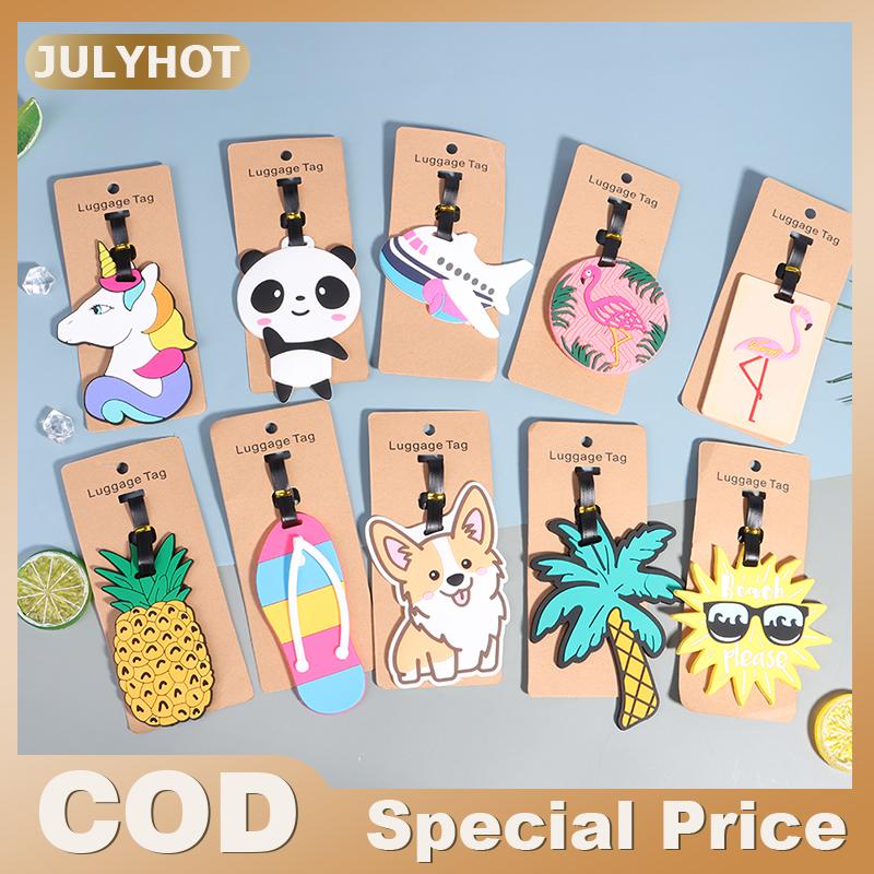 JULYHOT Phim hoạt hình vali hành lý tên ID địa chỉ nhãn Túi xách tay phụ kiện du lịch