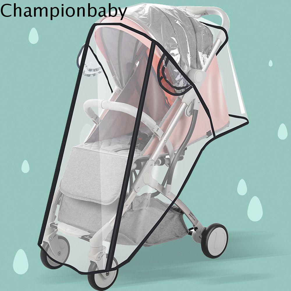 CHAMPIONBABY สำหรับรถเข็นเด็กทารก มัลติฟังก์ชั่ โปร่งใสโปร่งใส ที่ป้องกันฝุ่น อุปกรณ์เสริมรถเข็นเด็ก กันน้ำกันน้ำได้ ผ้าคลุมรถเข็นเด็กกันฝน EVA เสื้อกันฝนรถเข็นเด็ก บังลมรถเข็นเด็ก