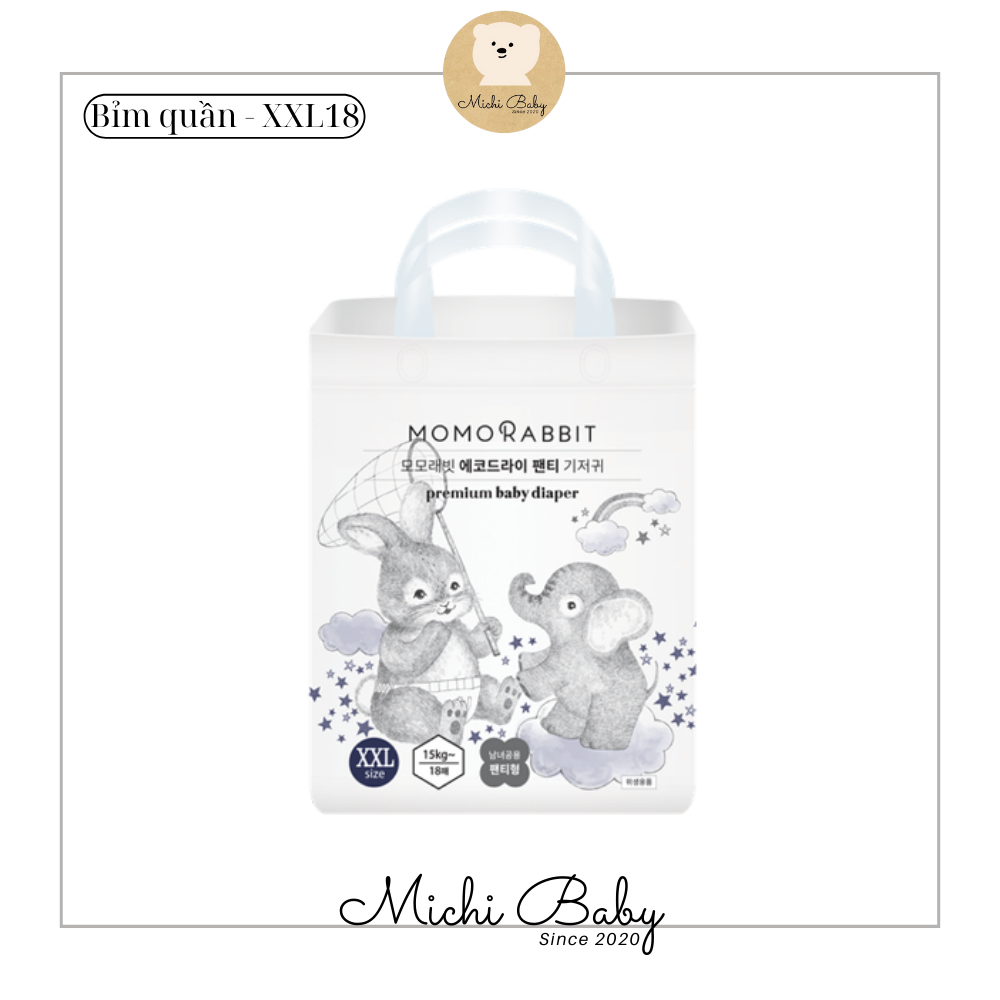 Michibaby- Bỉm MOMORABBIT Hàn Siêu Mỏng, Siêu Thấm Hút, An Toàn Với Da Bé - MC348 - 5