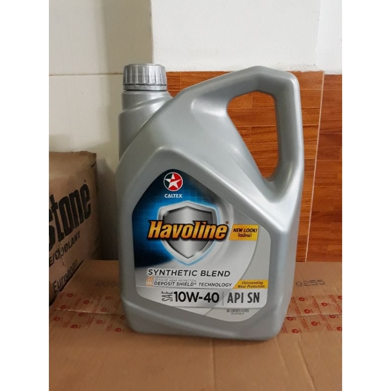 Dầu nhớt xe ô tô con và xe tải nhẹ 10w40 Havoline® Synthetic Blend SAE API SN 4L, Caltex nhập Thái Lan 10W 40; 10 w40...