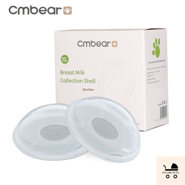 Hộp 2 phễu hứng sữa chống tràn CMBEAR chất liệu silicon an toàn cho mẹ và bé , dễ vệ sinh sau khi sử dụng - KB