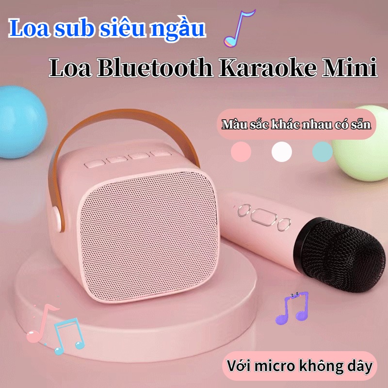 Loa Bluetooth Mini Karaoke K1 Có Micro Hát Không Dây Có Tay Cầm Loa Siêu Trầm