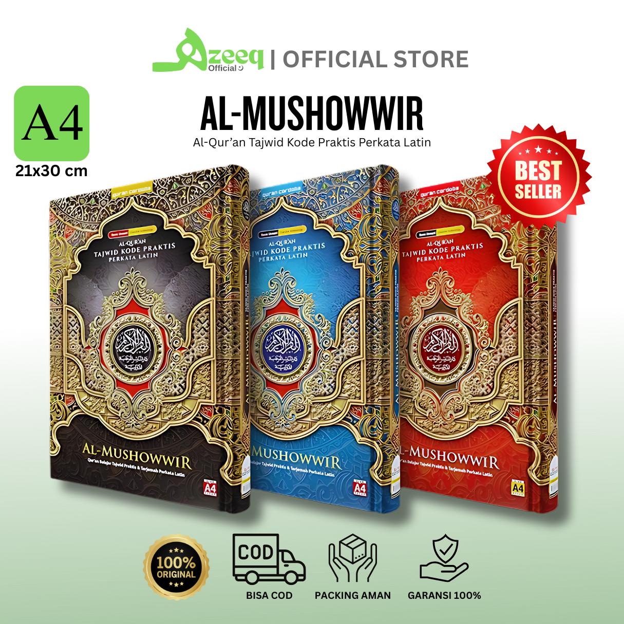 Al-Quran BESAR Terjemah Perkata Latin Tajwid Al-Mushowwir A4 HC Rasm Utsmani Al Mushawwir - Cordoba