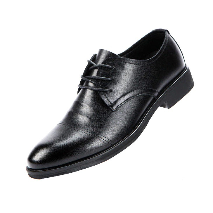Giày tây nam cột dây, da mềm, giày oxfords đế cao 2.5cm khâu sẵng