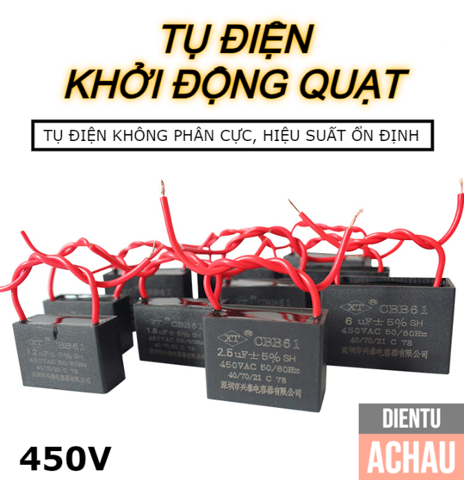 Tụ khởi động quạt không phân cực / thông số từ 1.5uf-5uf