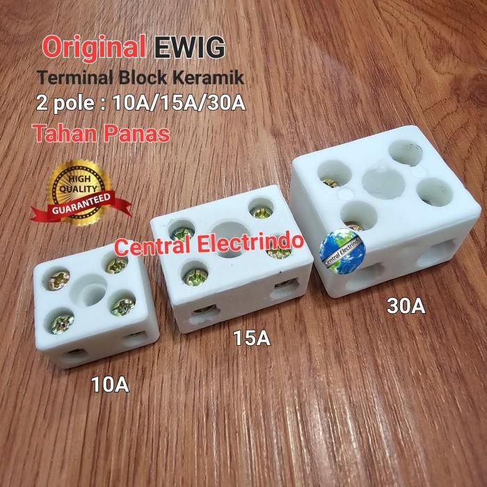 (GROSIR/DUS) TERMINAL BLOCK KERAMIK EWIG 2POLE 10A/15A/30A TAHAN PANAS - Elvoir Store Harga 451,400 rupiah*Gratis Ongkir