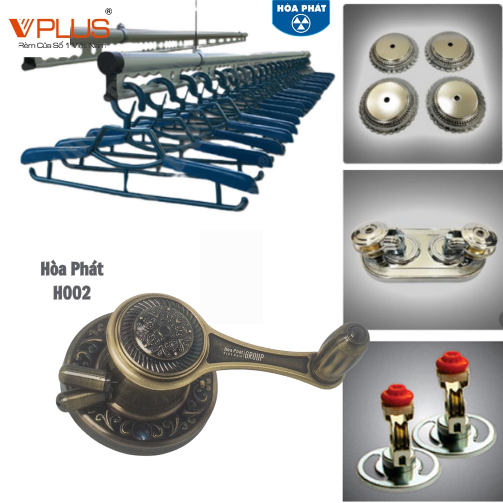 Giàn phơi thông minh Hòa Phát H002 - Nhôm cao cấp, màu trắng bạc, inox, sâm panh, đồng cổ