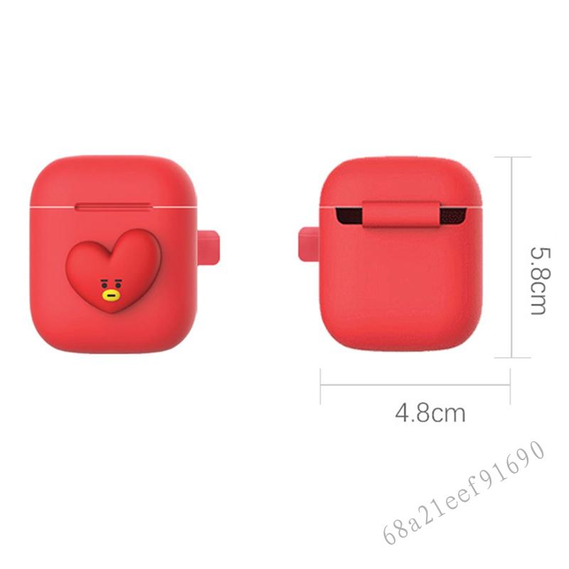 WI66 BTS BT21 Bangtan Boys KPOP Nhân vật BT21 AirPods 1/2 Case Silicon Cover Skin chính thức K-Pop Authentic với Keychain GRI-VN