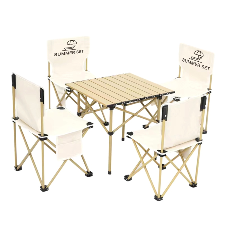 Fortem Fitness SUMMER SET ชุดโต๊ะแคมป์ปิ้ง 4 ที่นั่ง รุ่น OFF โต๊ะ 52x52x50 ซม. เก้าอี้ 42x42x73 ซม. สีเบจ สินค้าคุณภาพดี ราคา 1,990 บาท*ส่งฟรี