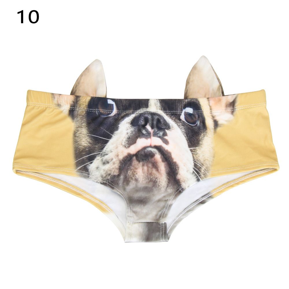 UIOKJEA Nâng lên Bull Dog Cheetah Mèo lợn Quần lót nữ Đồ lót Loài vật in 3d