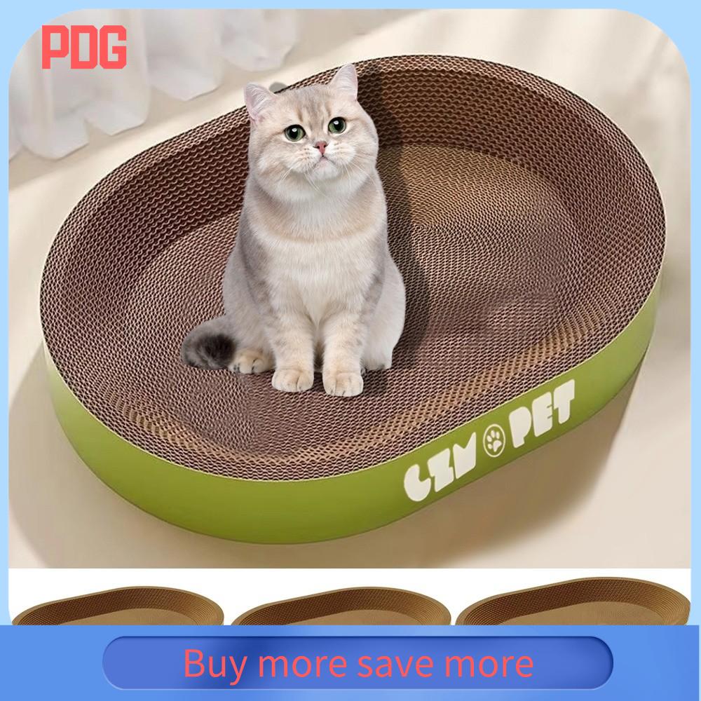 PDG Hình bầu dục Bảng cào cho mèo Giấy sóng Chống mài mòn Tổ thú cưng  Mài móng vuốt Đồ chơi mài móng vuốt Đồ dùng cho mèo