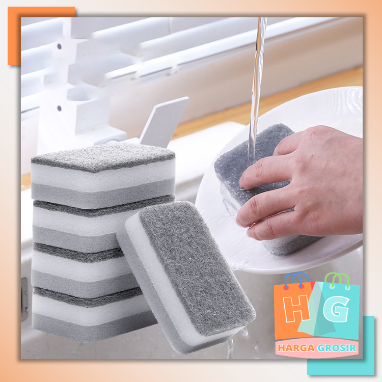 Harga Grosir - Sponge Busa 2 Sisi Serbaguna / Spons Cuci Piring Penghilang Noda Harga 1,980 rupiah*Gratis Ongkir