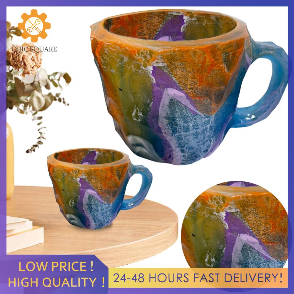 【New Arrival】 Imitation Mineral Crystal Coffee Mugs Colorful Fake Crystal Mug Multi-use Water Cup with Handle for Milk Coffee Tea - 2
