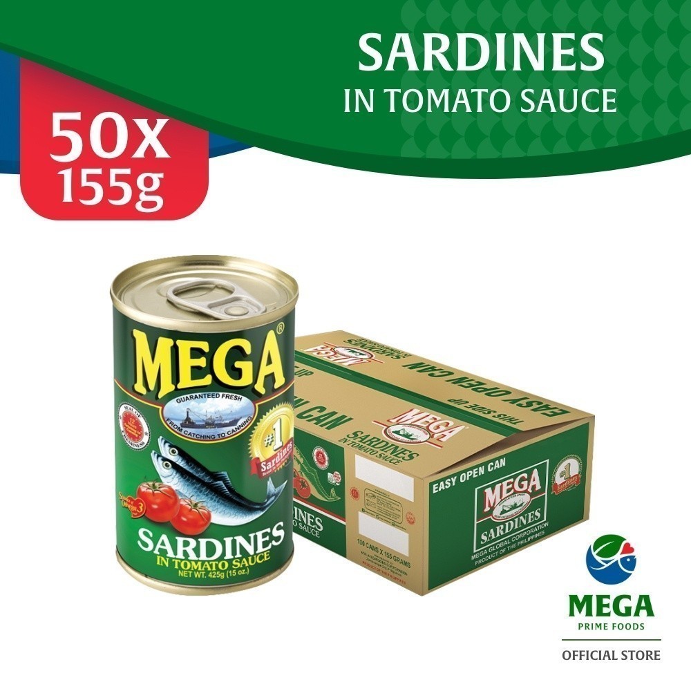 Mega Sardines in Tomato Sauce 155g By 50's