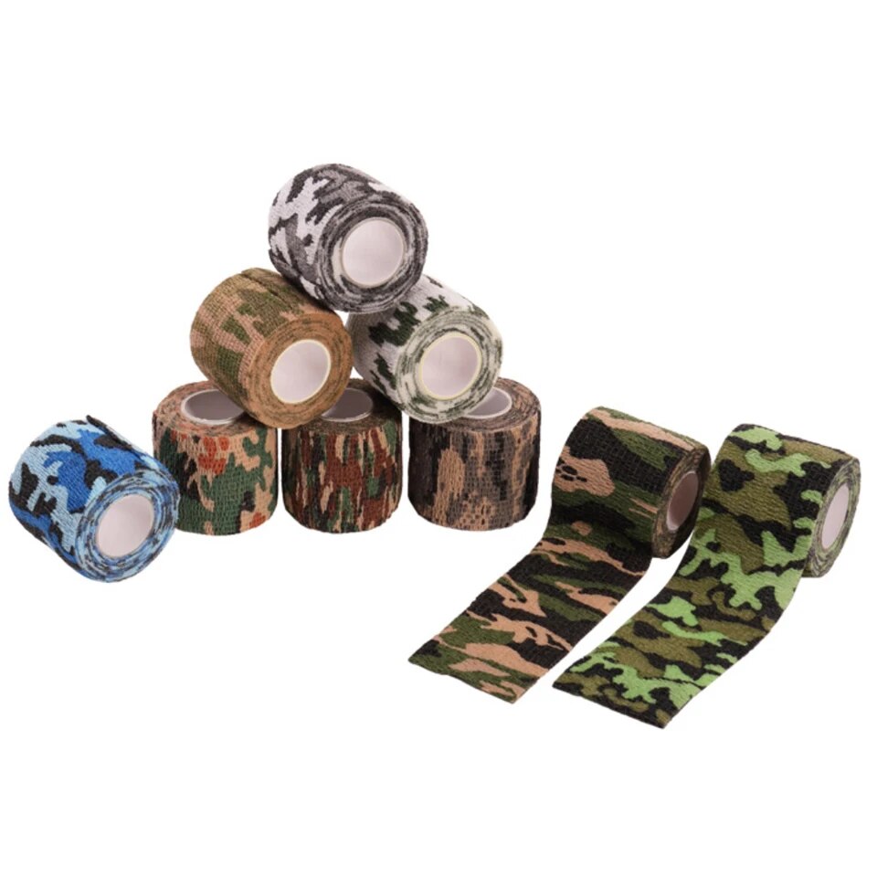 【Quality】 1 Roll 5*450cm Self-Adhesive Flex Elastic Camouflage Bandage Tattoo Handle Grip Wrap Elbow