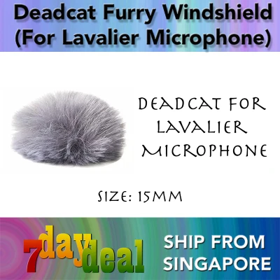 Deadcat for Lavelier Microphone (15mm) – Furry Windshield (Grey)