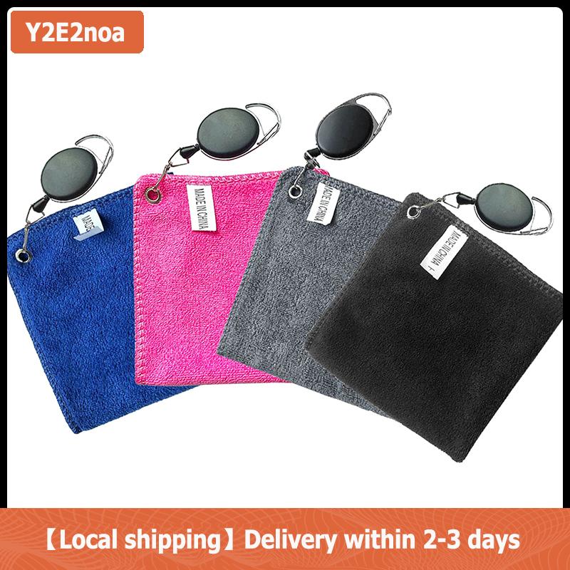 【Local shipping】 Golf khăn ướt và khô Golf làm sạch vải hoàn hảo cho người chơi golf làm sạch vải với có thể thu vào móc dễ dàng để thực hiện