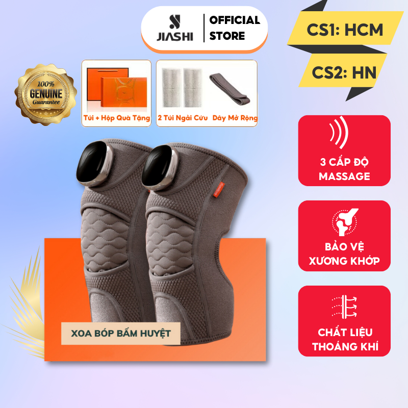 Máy mage đầu gối JIASHI đai đeo mát xa ngải cứu làm nóng trong 3s giảm đau nhức gối, bả vai, cánh tay MDG01