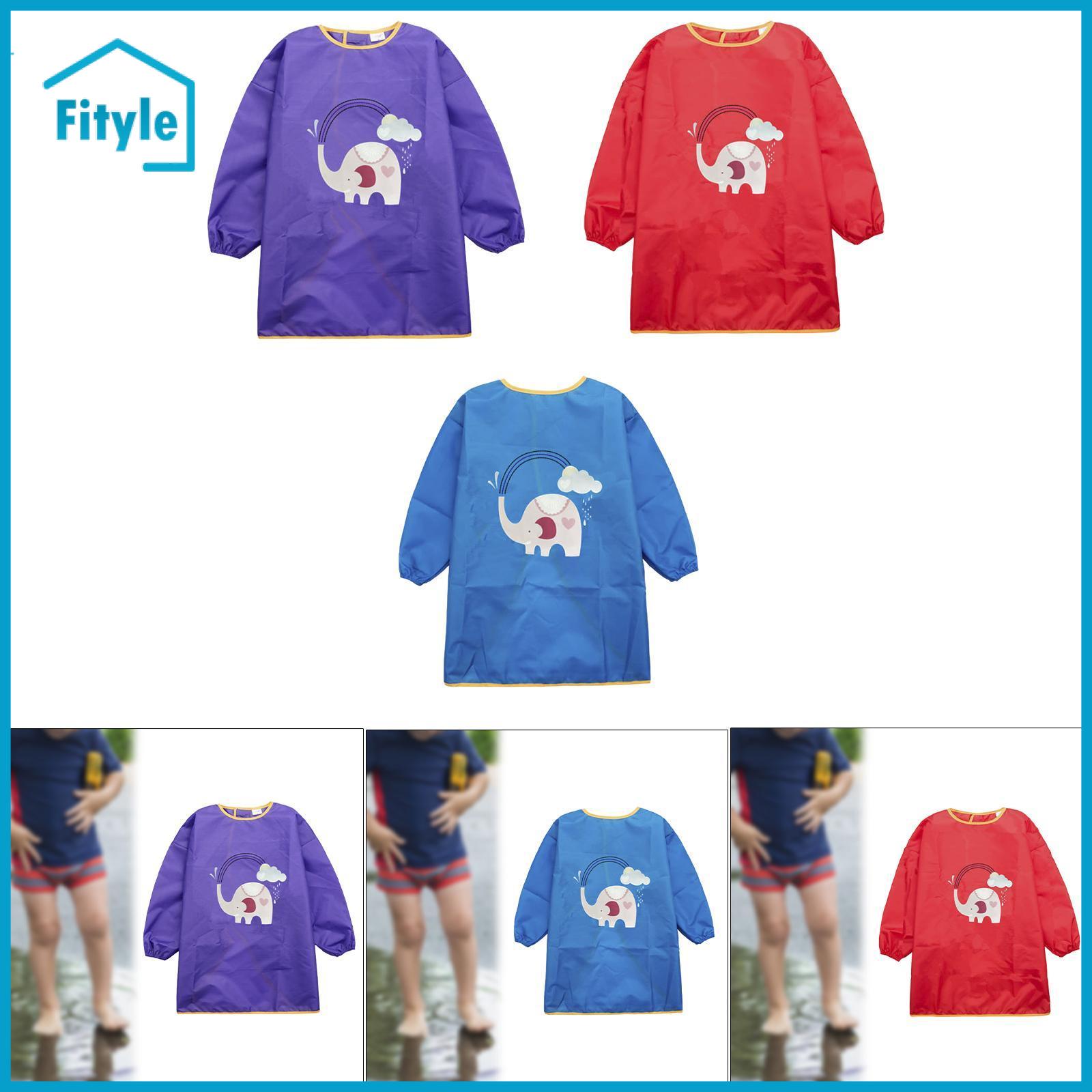 Children Painting Apron Painting Smock Water Resistant Feeding Bib Soft Play Apron for Feeding Cooking Drawing Nursery School ราคา 232 บาท*ส่งฟรี