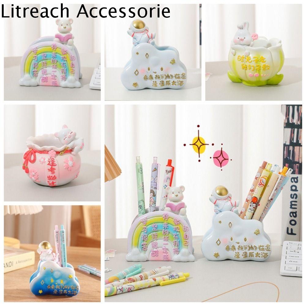 LITREACH Nhựa Hộp đựng bút hình động vật Không thấm nước Sức chứa lớn Hộp Bút Chì Sáng Tạo Hoạt hình Hộp đựng đồ để bàn Cọ trang điểm