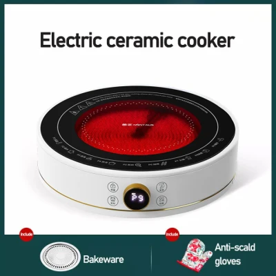 Electric Ceramic Stove 2200W Mini Induction Cooker Household Round Stir Fry High Power Small Small Tea Stove Electric Heating Stove Lightwave Oven
