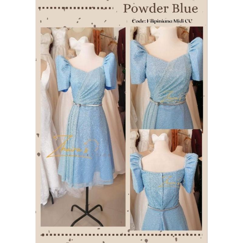 sachin and babi light blue dress Cocktail Filipiniana Dress