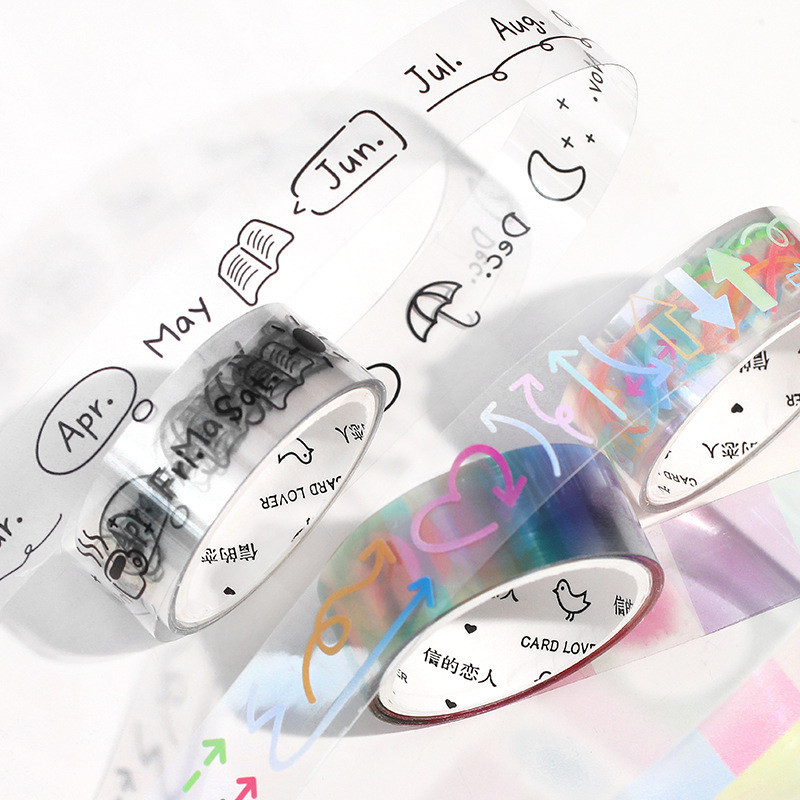 ENWEI 1 Roll Cute Journal Masking Tape Waterproof Paper Washi Tape Scrapbooking Material Scrapbook Kit