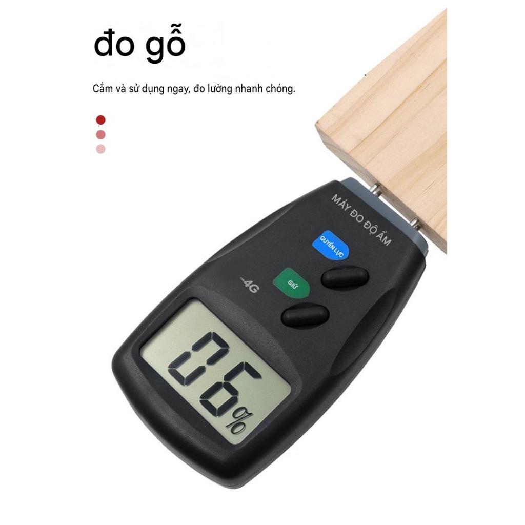 Máy đo độ ẩm gỗ, dược liệu, hộp carton..(MD-4G, kèm pin 9V)