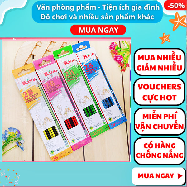 But chi van phong, đồ dùng học tập ,hộp 12 cây cao cấp bút chì King Solita 9977 , but chi gom chuot duoc, bút than chì 2b rẻ, viết chì có gôm bằng gỗ, viết chì gỗ có đầu gôm cho bé, Phát Huy Hoàng
