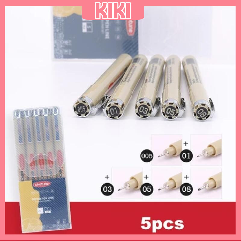 KK 12PCS Set Black Fineliner Technical Pens Quick-Drying Sketching & Drawing Pigment Liner Set