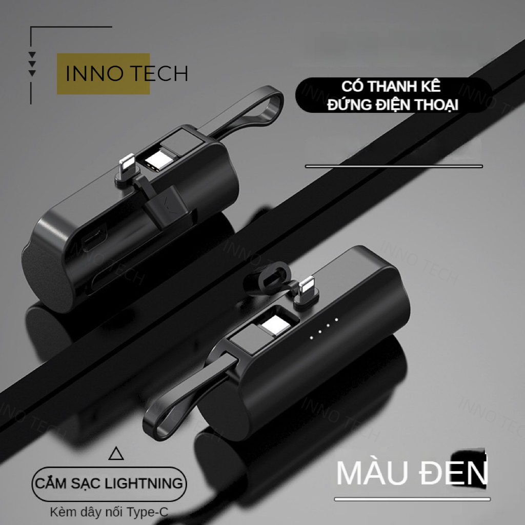 Sạc Dự Phòng 10000mah Cắm Sạc 20w Trực Tiếp, Sạc Cùng Lúc 2 Thiết Bị, Có Giá Kê Đứng Điện Thoại, Cổng Sạc Kép Đầu Ra - 3