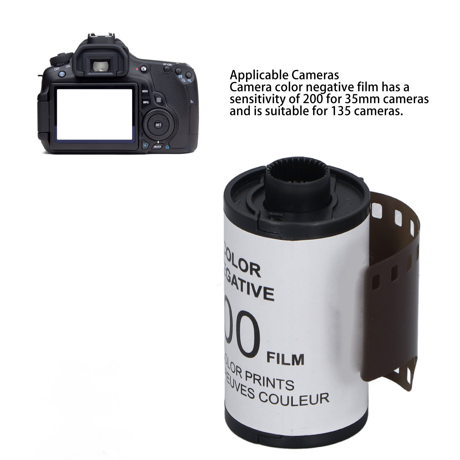 Phim âm bản màu máy ảnh phim Màu Độ phơi sáng rộng hạt mịn 200iso 35mm cho máy ảnh 135