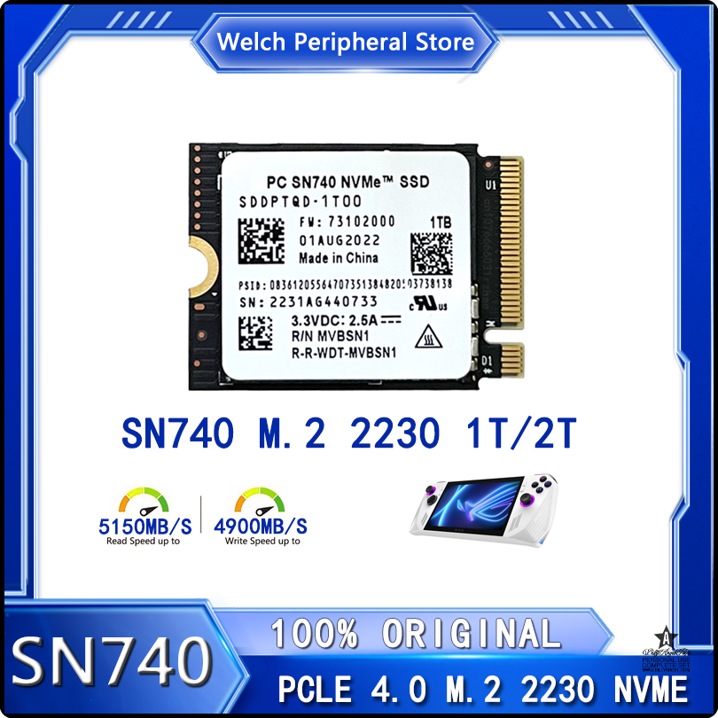Western Digital Wd Sn740 2Tb/1Tb M.2 Nvme Pcie 4.0 Ssd For Steam