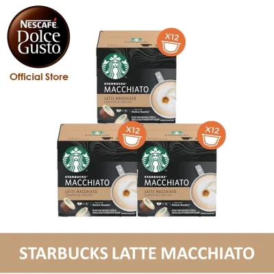 [3 Boxes] Starbucks Latte Macchiato Milk Coffee Pods / Coffee Capsules by Nescafe Dolce Gusto 6 servings [Expiry Jan 2022]