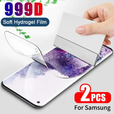 2pcs Full Coverage Positioning Membrane Soft Hydrogel Film For Samsung Galaxy S21 S20 Note 20 Ultra S8 S9 S10 Lite Note 8 9 10 Plus A72 A52 A32 A12 A42 A30s A70 A11 A31 A51 A71 Screen Protector