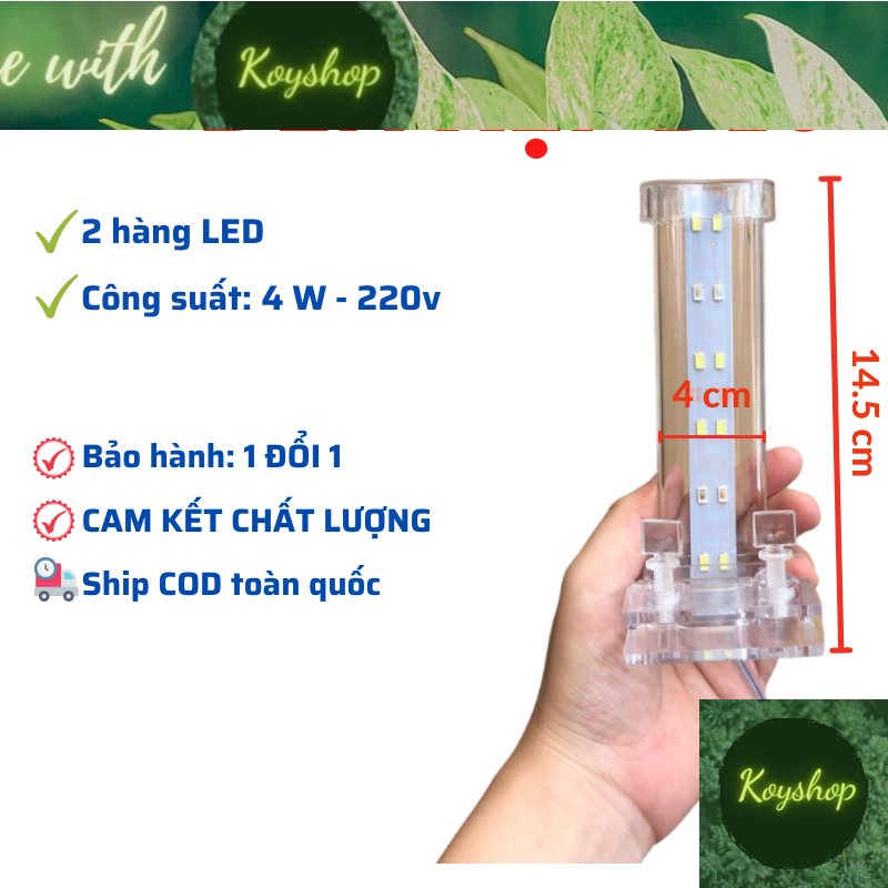 Đèn bể cá mini D10 dành cho bể cá mini từ 15 đến 25cm