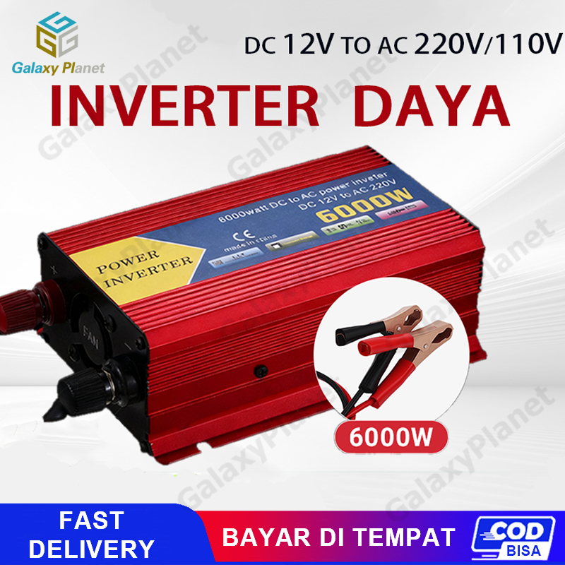 PowerInverter 6000W 2000W 1000W 500W Inverter DC 12V to AC 220V 500 watt 1000 wattSolarPowerAki listrik Serbaguna Daya Besaar Inverter Harga 71,344 rupiah*Gratis Ongkir