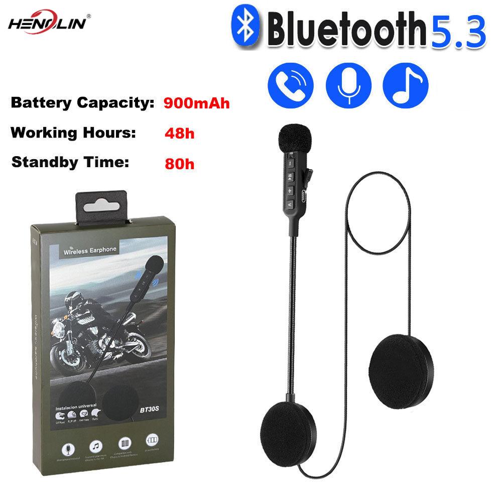 Bt30s Tai nghe xe máy Bluetooth 5.3 Tai nghe không dây Cuộc Gọi Kit Stereo Cho Rider MP3 Âm Nhạc Máy Nghe Nhạc