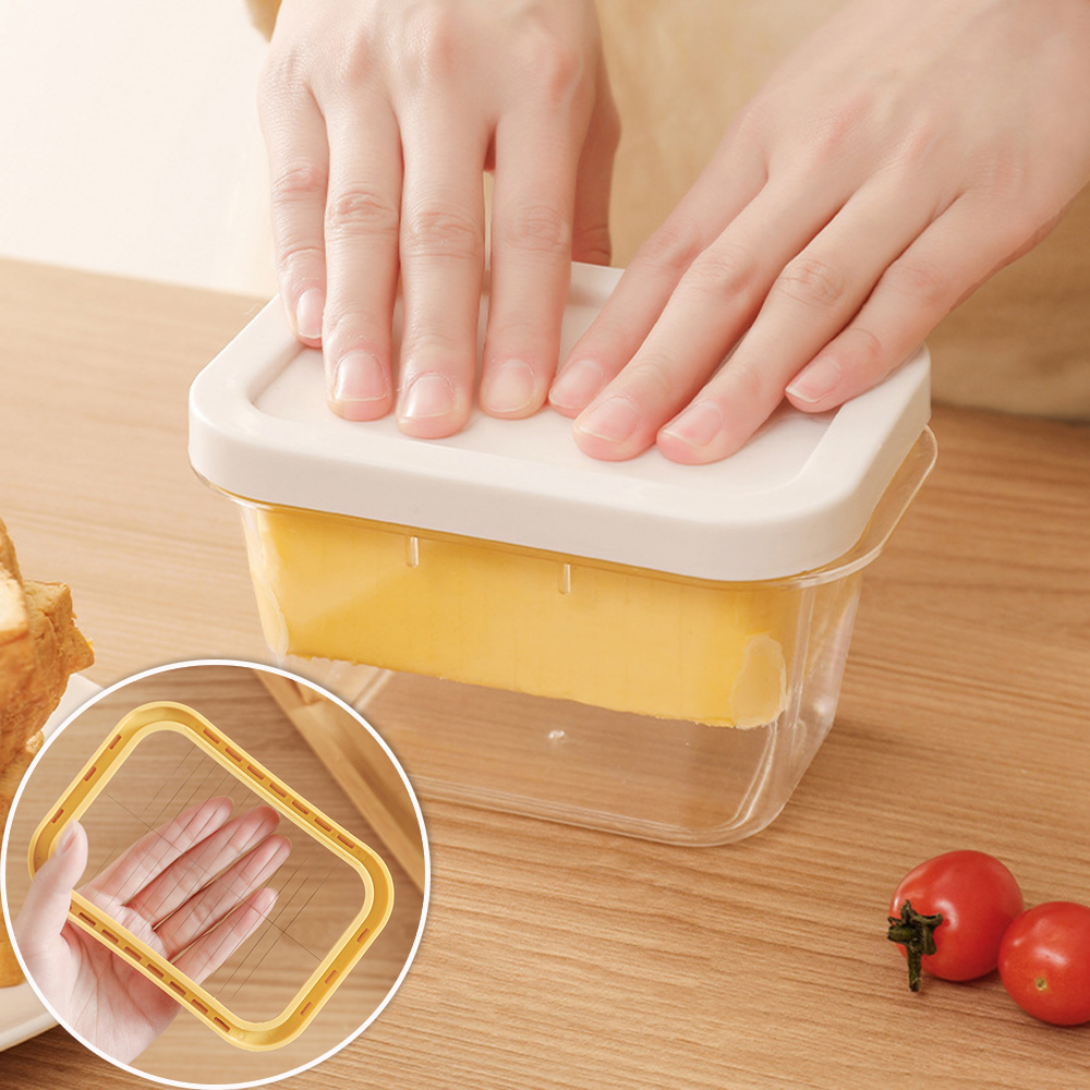 Rectangular Plastic Container Cheese Storage With A Lid Fridge Storage Container Lid-covered Storage Container Rectangular Cheese Keeper