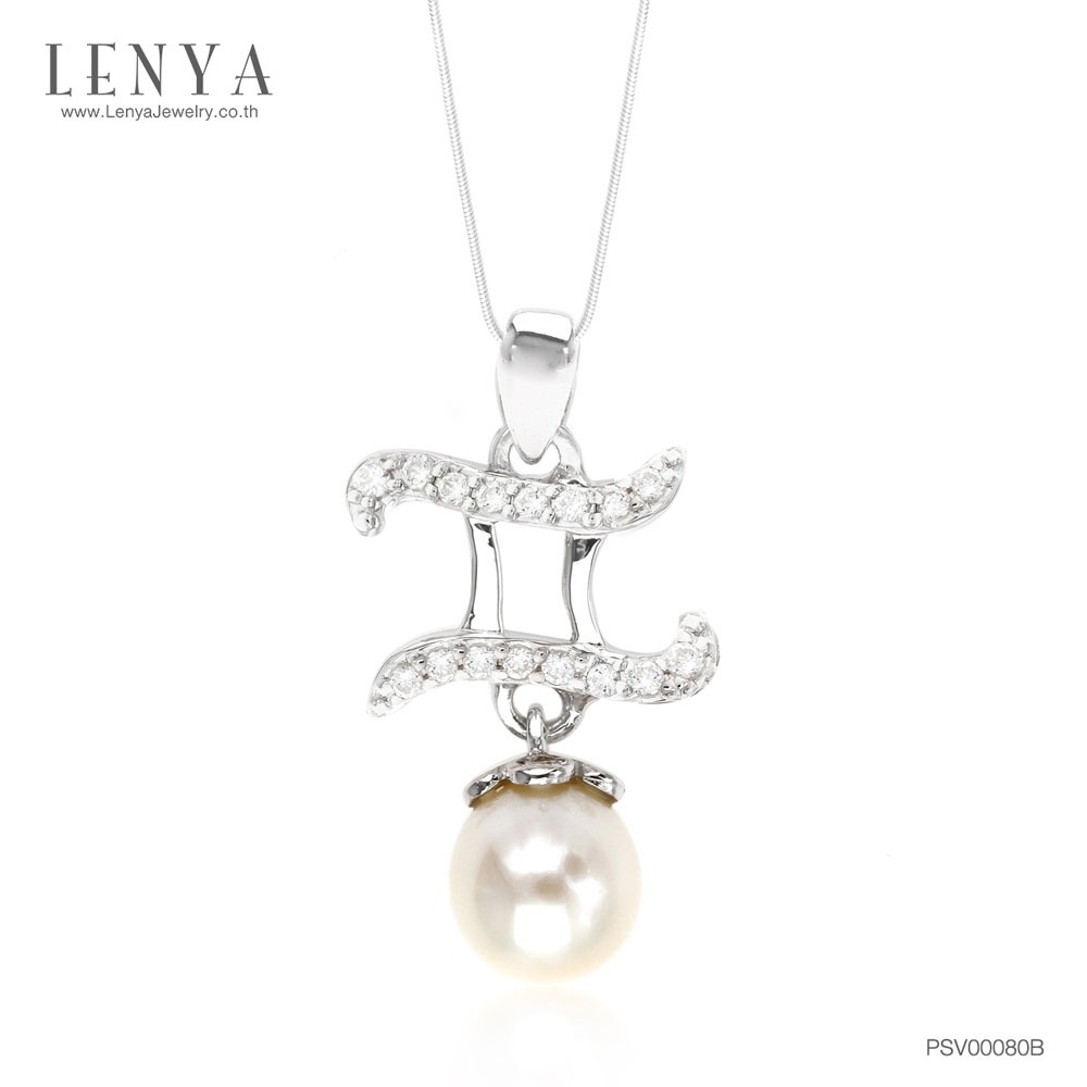 Lenya Zodiac Pearl Pendant, Representative of the Gemini Zodiac Sign, Symbolizes Sweetness and Brings Love. the Body Is Made of 925 Sterling Silver and Is Plated with White Gold. ราคา 1,740 บาท*ส่งฟรี